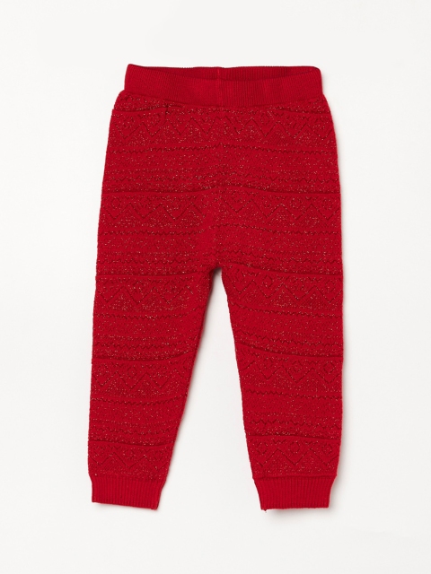 

Juniors by Lifestyle Girls Red Self Design Cotton Leggings