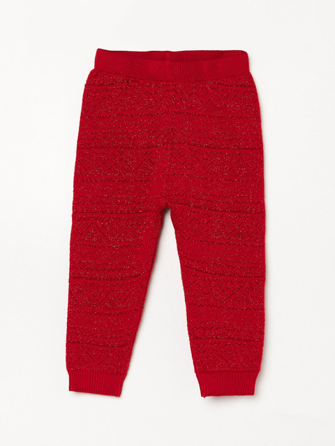 

Juniors by Lifestyle Girls Red Self-Design Leggings