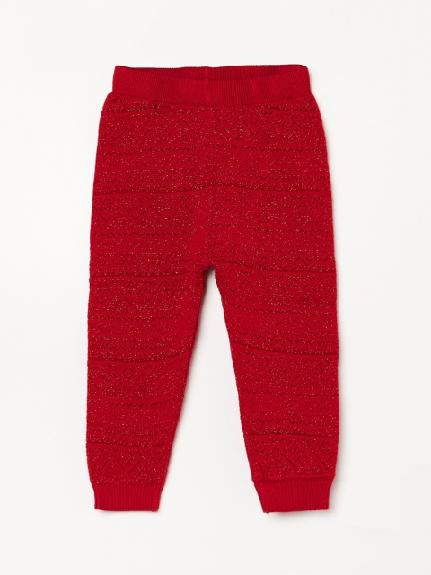 

Juniors by Lifestyle Red Lurex Cotton Kint Bottoms