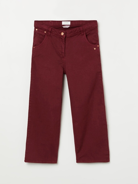 

Bossini Girls Rust Solid Low Distress Cropped Jeans