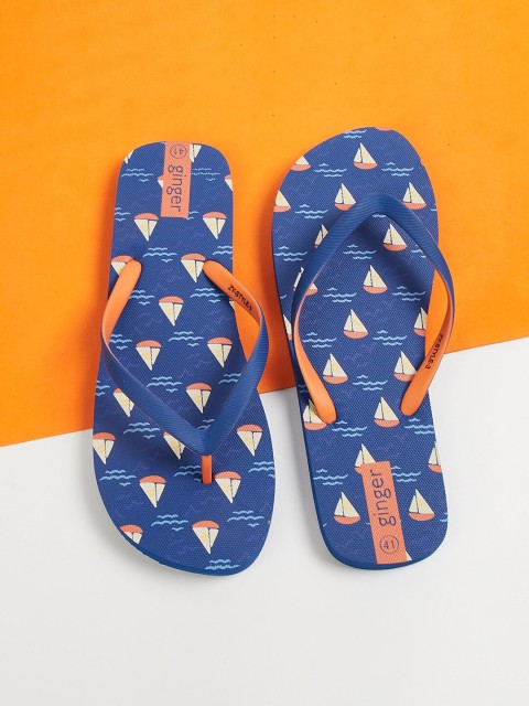 

Ginger by Lifestyle Women Navy Blue Printed Thong Flip-Flops