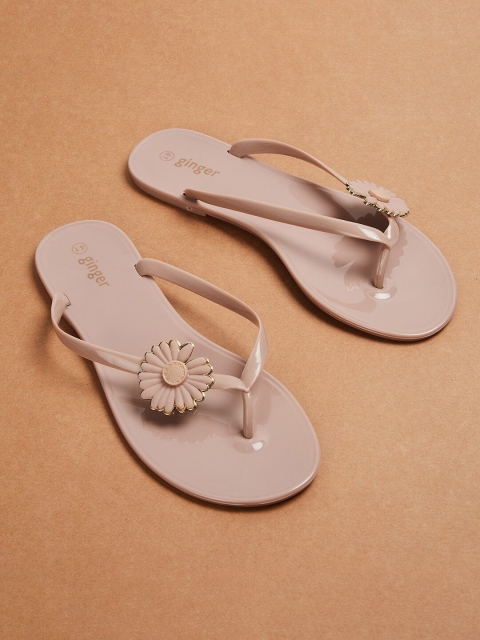 

Ginger by Lifestyle Women Beige Thong Flip-Flops
