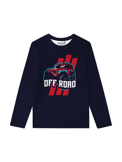 

mezmoda Boys Navy Blue Printed T-shirt