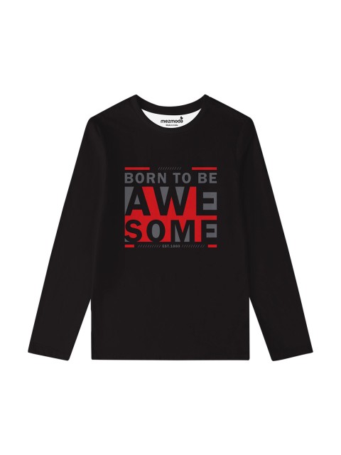 

mezmoda Boys Multicoloured Typography Printed Applique T-shirt, Multi