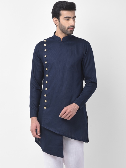 

SG LEMAN Men Navy Blue Angrakkha Kurta