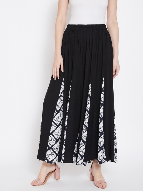 

TULIP 21 Women Black & White Printed Flared Palazzos