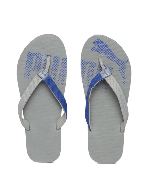 

Puma Unisex Grey & Blue Miami Fashion II DP Limestone-Mazarine B Printed Flip-Flops