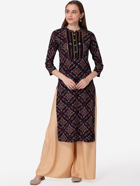 

SHINOY Women Multicoloured Ethnic Motifs Thread Work Kurta, Multi