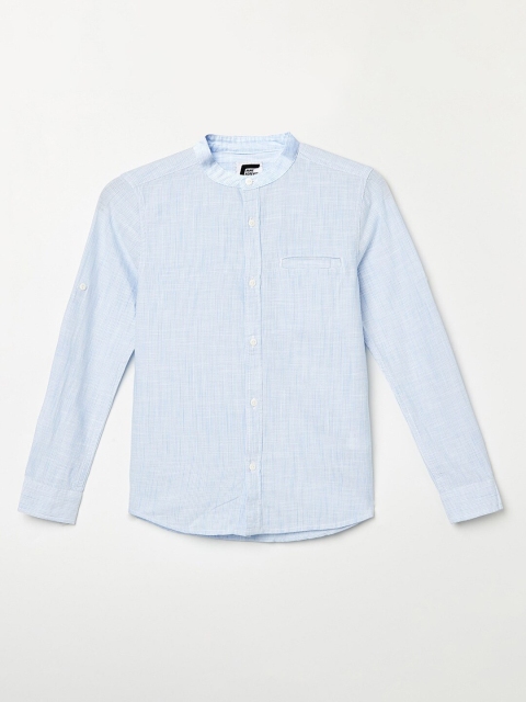 

Fame Forever by Lifestyle Boys Blue Opaque Striped Casual Shirt