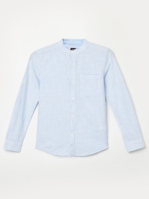 

Fame Forever by Lifestyle Boys Blue Self Design Pure Cotton Casual Shirt