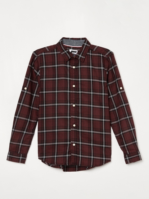 

Fame Forever by Lifestyle Boys Red Tartan Checks Opaque Checked Casual Shirt