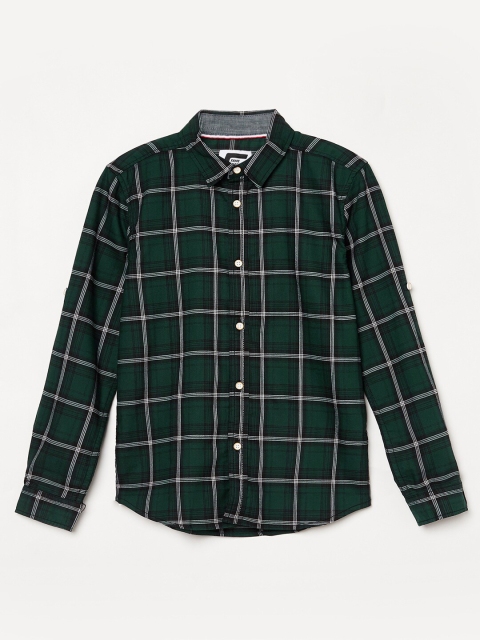 

Fame Forever by Lifestyle Boys Green Tartan Checks Casual Shirt