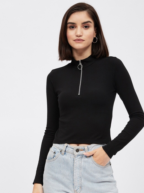 

Harpa Black Striped Fitted Top