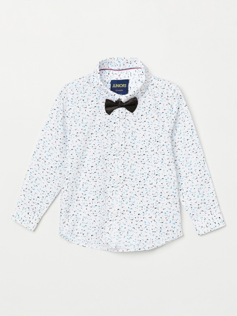 

Juniors Boys Blue Floral Opaque Printed Casual Shirt
