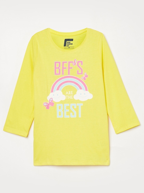 

Fame Forever by Lifestyle Girls Yellow Printed Regular Top