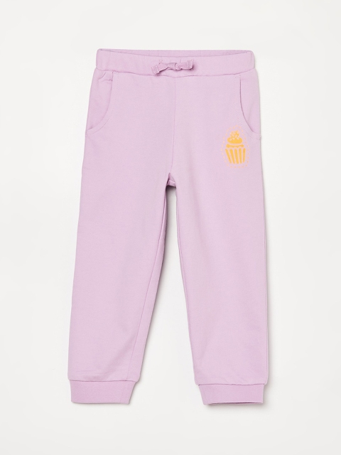 

Juniors Girls Lavender Solid Cotton Joggers