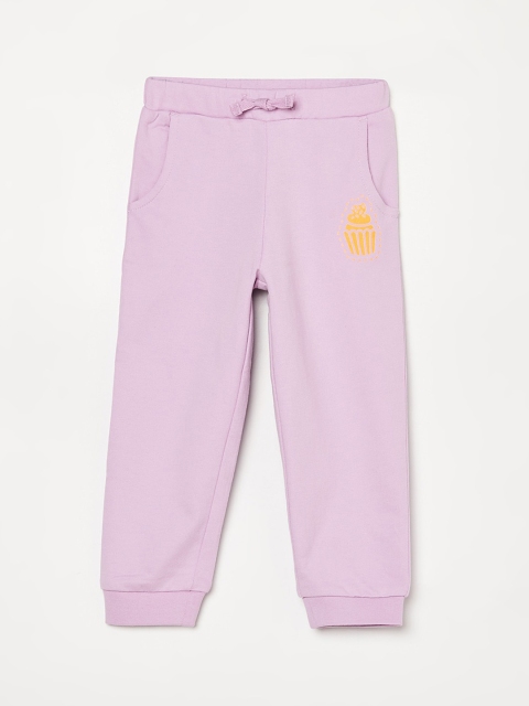 

Juniors Girls Purple Solid Pure Cotton Joggers