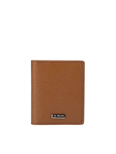 

Da Milano Unisex Tan Textured Leather Three Fold Wallet