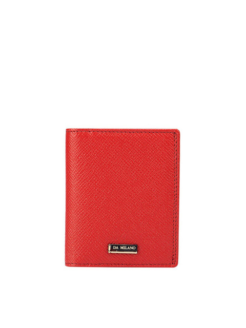 

Da Milano Unisex Red Textured Leather Three Fold Wallet