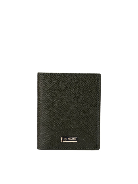 

Da Milano Unisex Green Textured Leather Three Fold Wallet