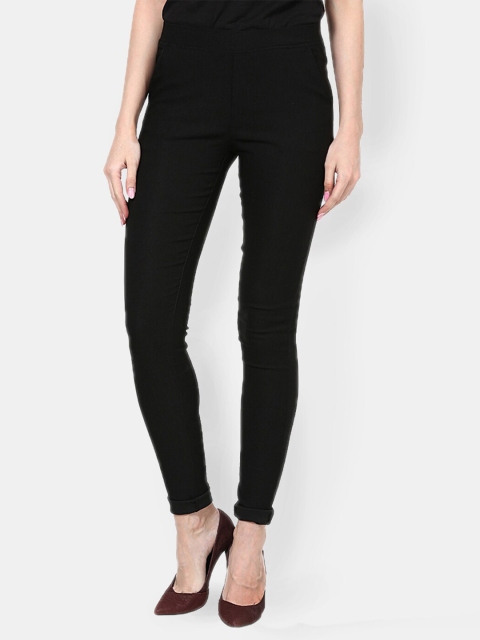 

TULIP 21 Women Black Solid Slim-Fit Treggings