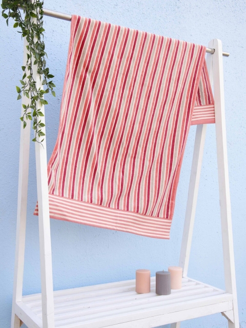 

Ariana Red & Grey Striped 600 GSM Cotton Bath Towel