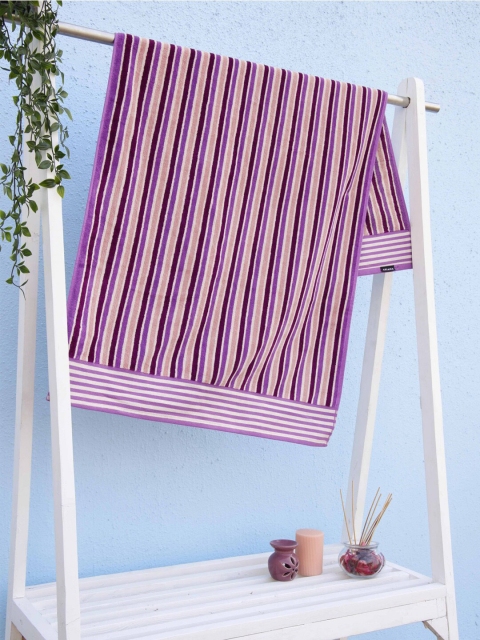 

Ariana Purple & Black Striped 600 GSM Cotton Bath Towel