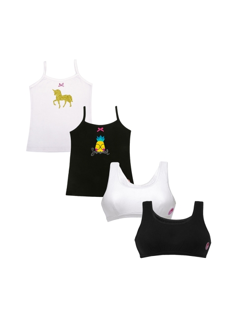 

D'chica Girls Pack of 4 Camisoles, Black