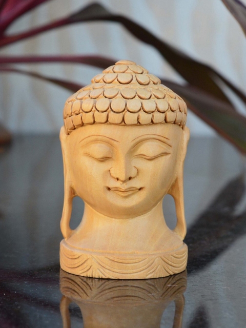 

eCraftIndia Brown Wooden Carved Buddha Showpiece