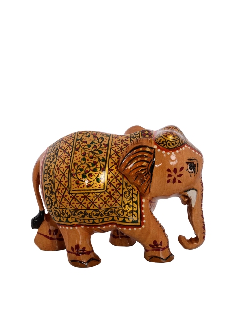 

eCraftIndia Brown & Gold-Toned Wooden Elephant-Shaped Showpiece