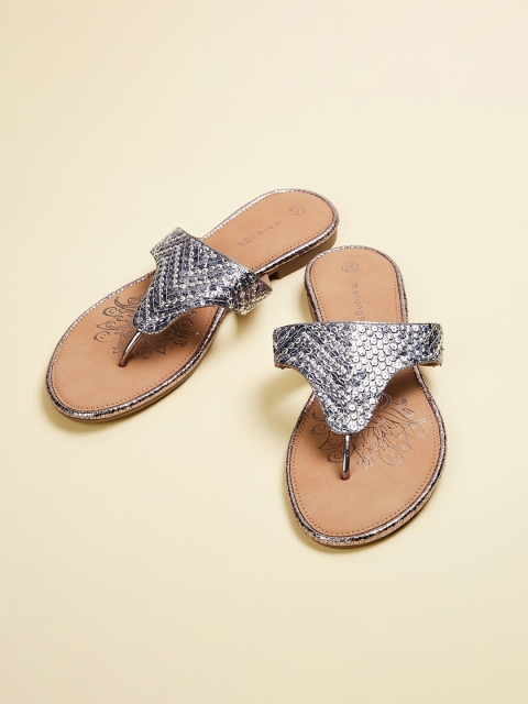 

Melange by Lifestyle Women Grey Embellished Open Toe Flats