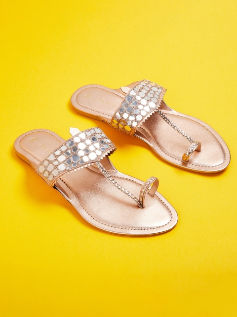 

Melange by Lifestyle Women Beige Ethnic Open Toe Flats