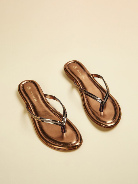 

Melange by Lifestyle Women Brown T-Strap Flats