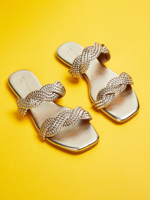 

Melange by Lifestyle Women Gold-Toned Open Toe Flats