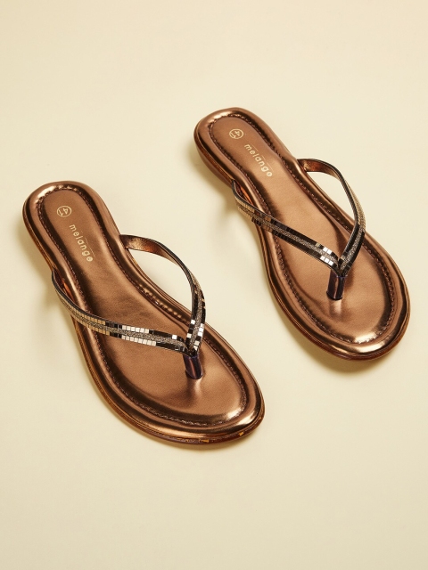 

Melange by Lifestyle Women Brown Open-Toe Flats