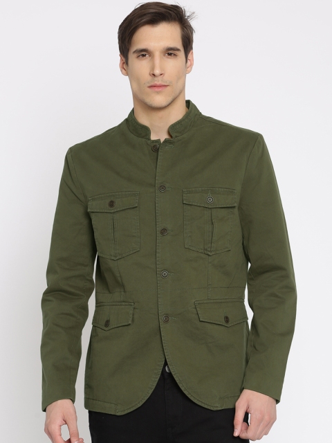 

Indian Terrain Men Olive Green Jacket