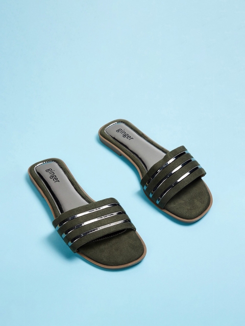 

Ginger by Lifestyle Women Green Open Toe Flats