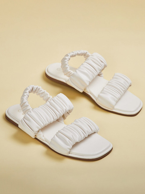 

Ginger by Lifestyle Women White Open Toe Flats