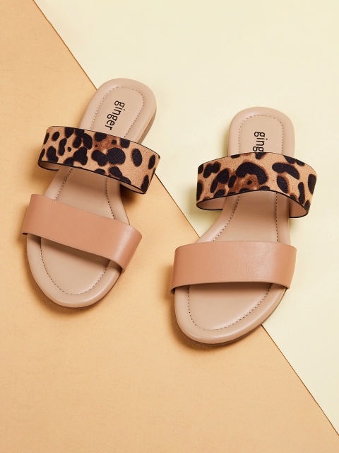 

Ginger by Lifestyle Women Beige Printed Open Toe Flats