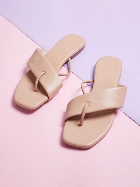 

Ginger by Lifestyle Women Taupe Open Toe Flats
