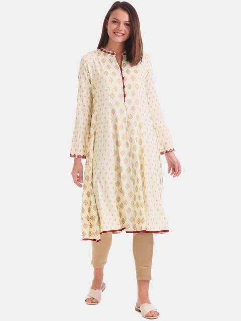 

Anahi Women White Ethnic Motifs Kurta