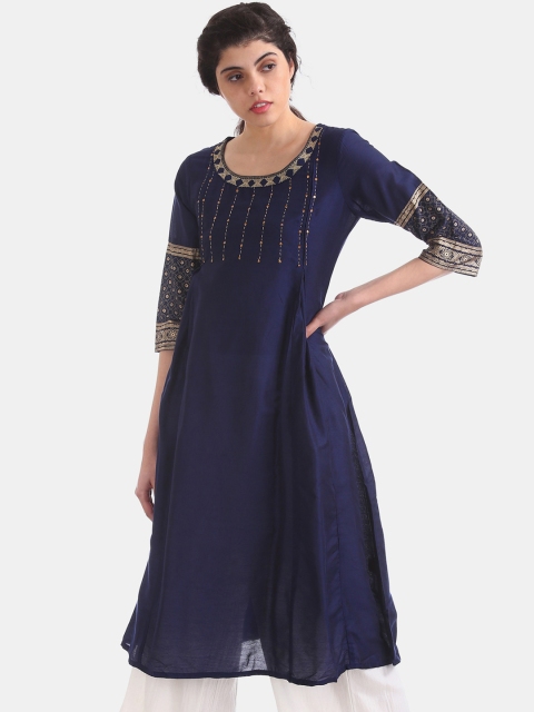 

Anahi Women Blue Yoke Design Anarkali Kurta