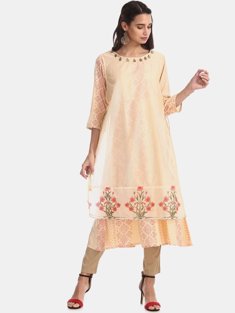 

Anahi Women White Ethnic Motifs Anarkali Kurta