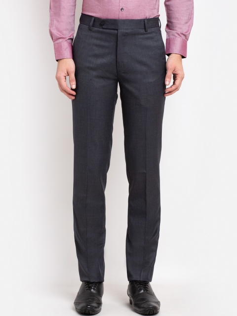 

La Mode Men Grey Slim Fit Formal Trousers