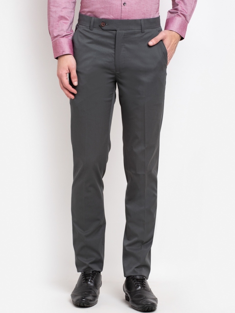 

La Mode Men Grey Slim Fit Formal Trousers
