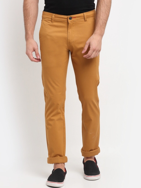 

La Mode Men Tan Slim Fit Solid Chinos