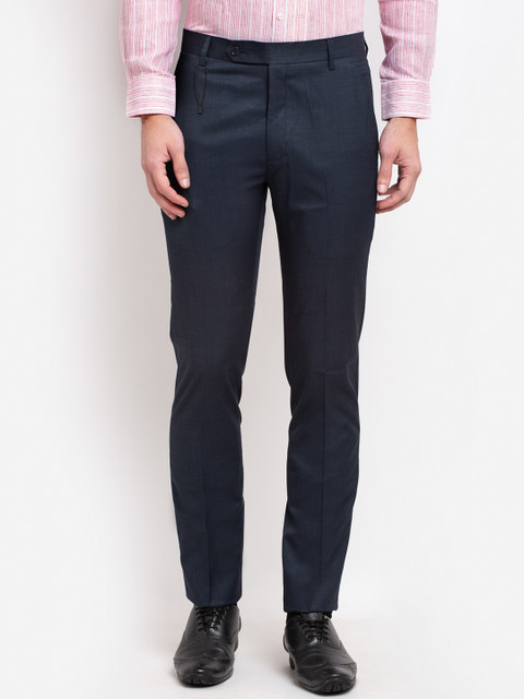 

La Mode Men Blue Slim Fit Formal Trousers