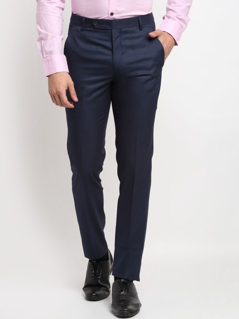 

La Mode Men Blue Slim Fit Formal Trousers