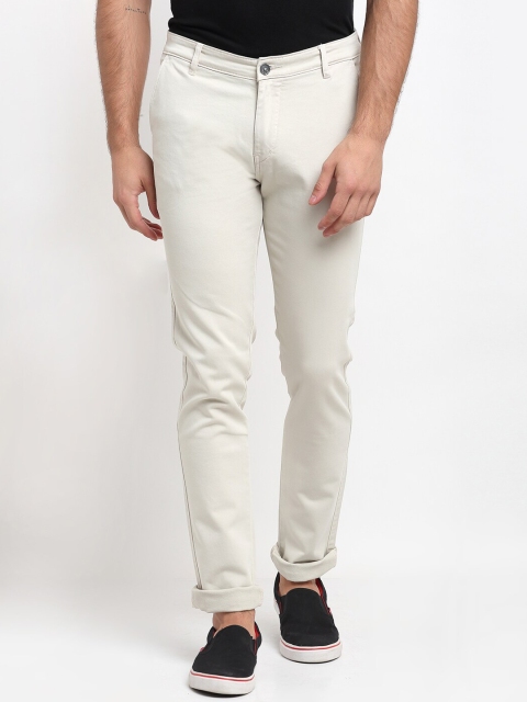 

La Mode Men White Slim Fit Trousers