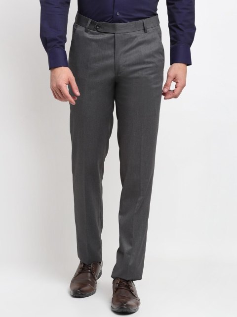 

La Mode Men Grey Slim Fit Formal Trousers